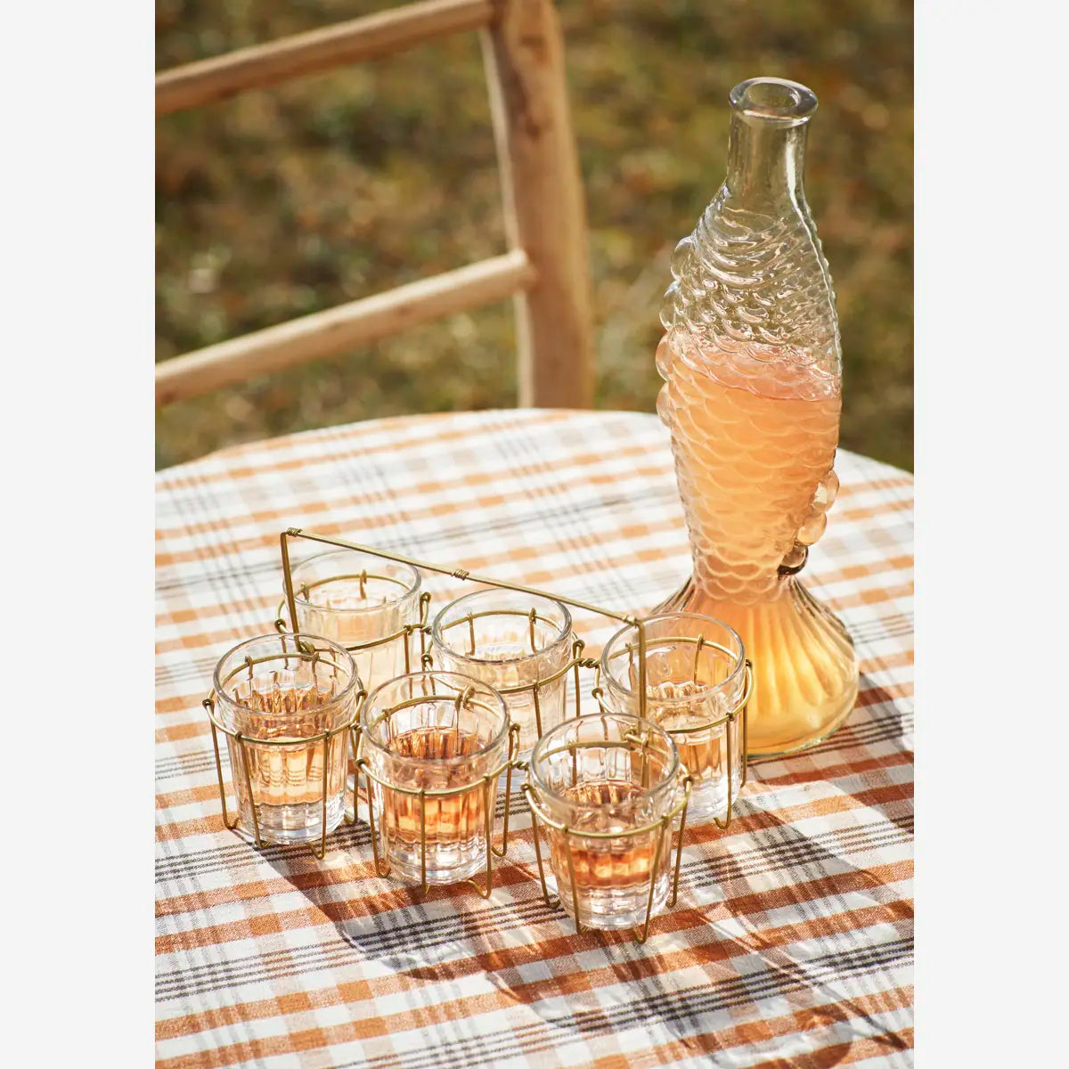 Iron rack w/ drinking glass