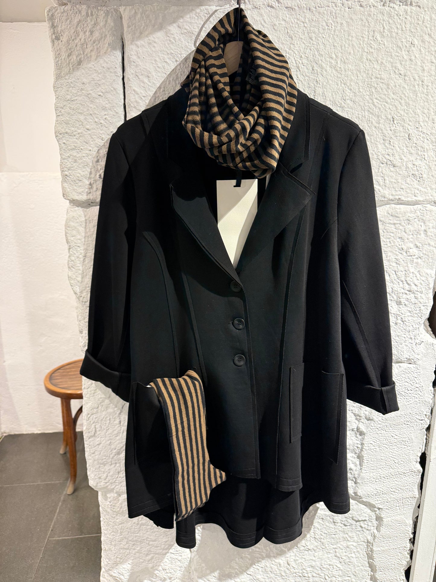 Chaqueta punto milano negro