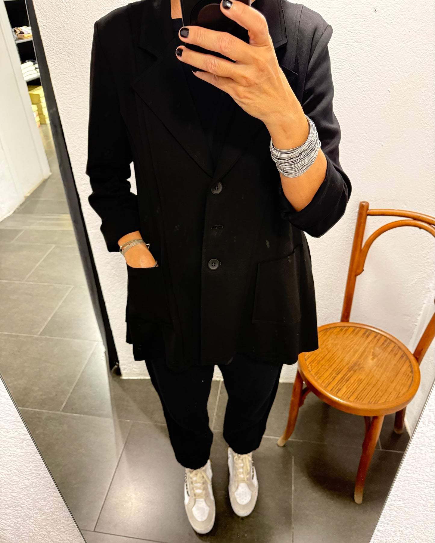 Chaqueta punto milano negro