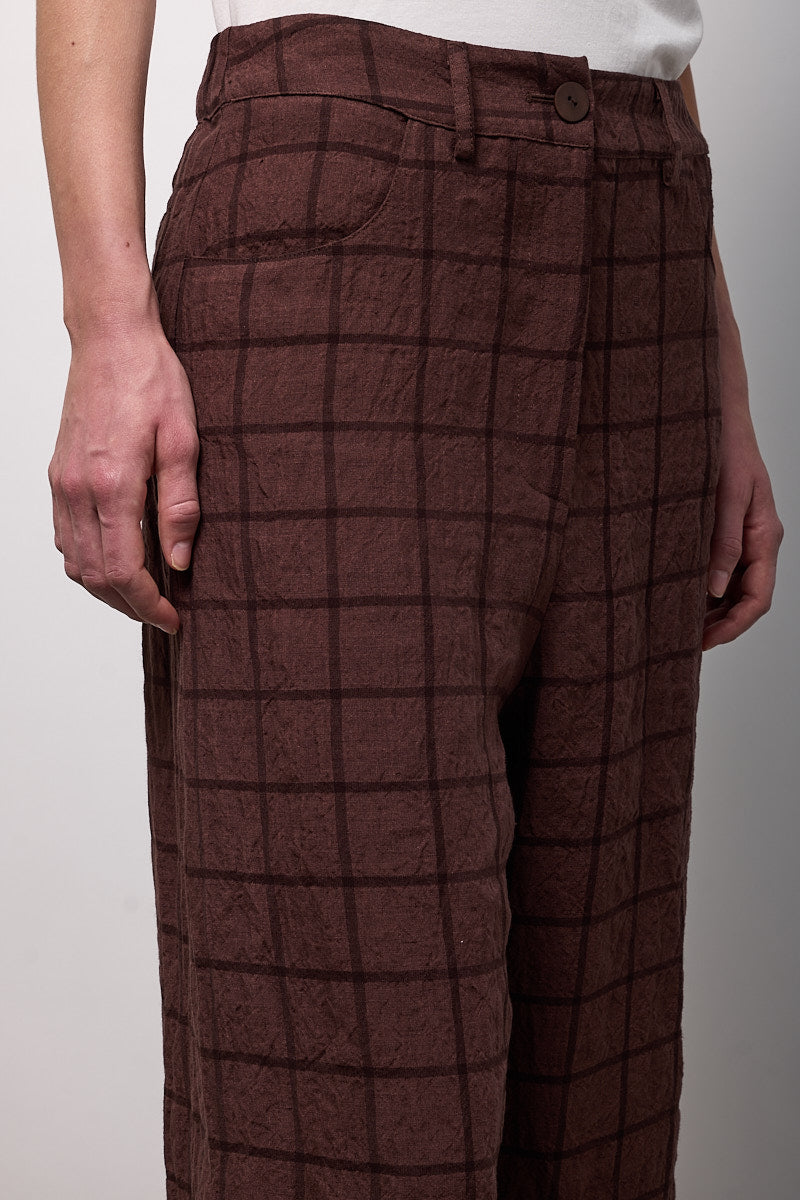 Pantalón Cuadros Vino