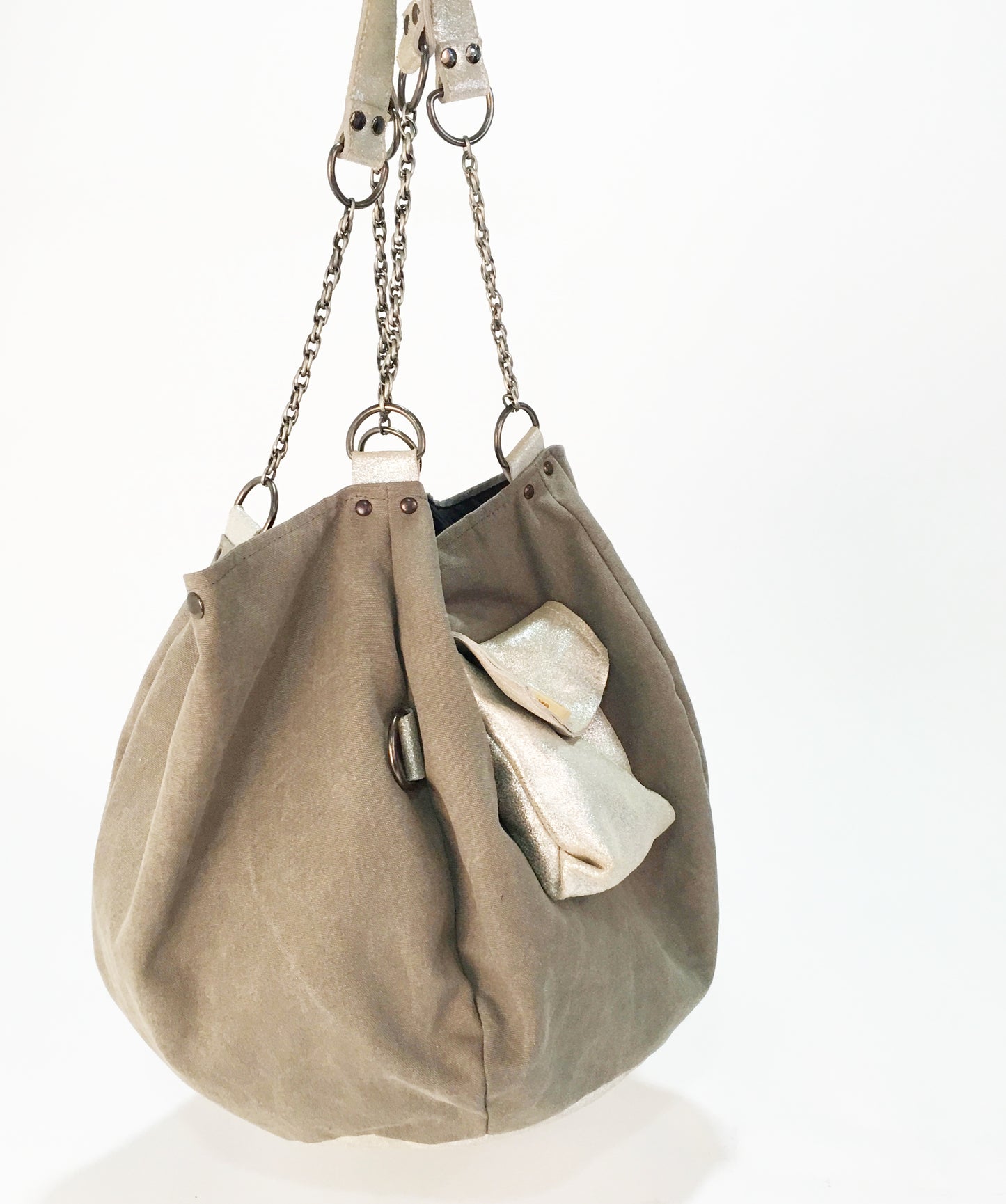 SAC BARCINO GRANDE Taupe/Plata