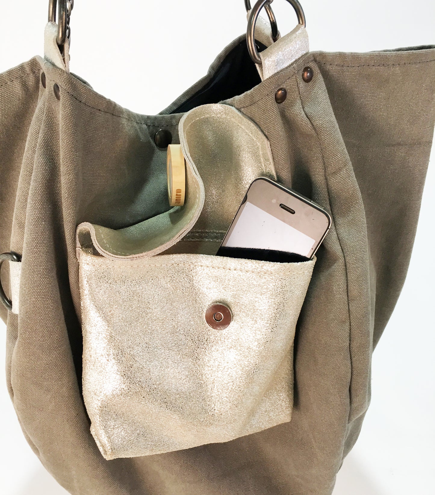 SAC BARCINO GRANDE Taupe/Plata