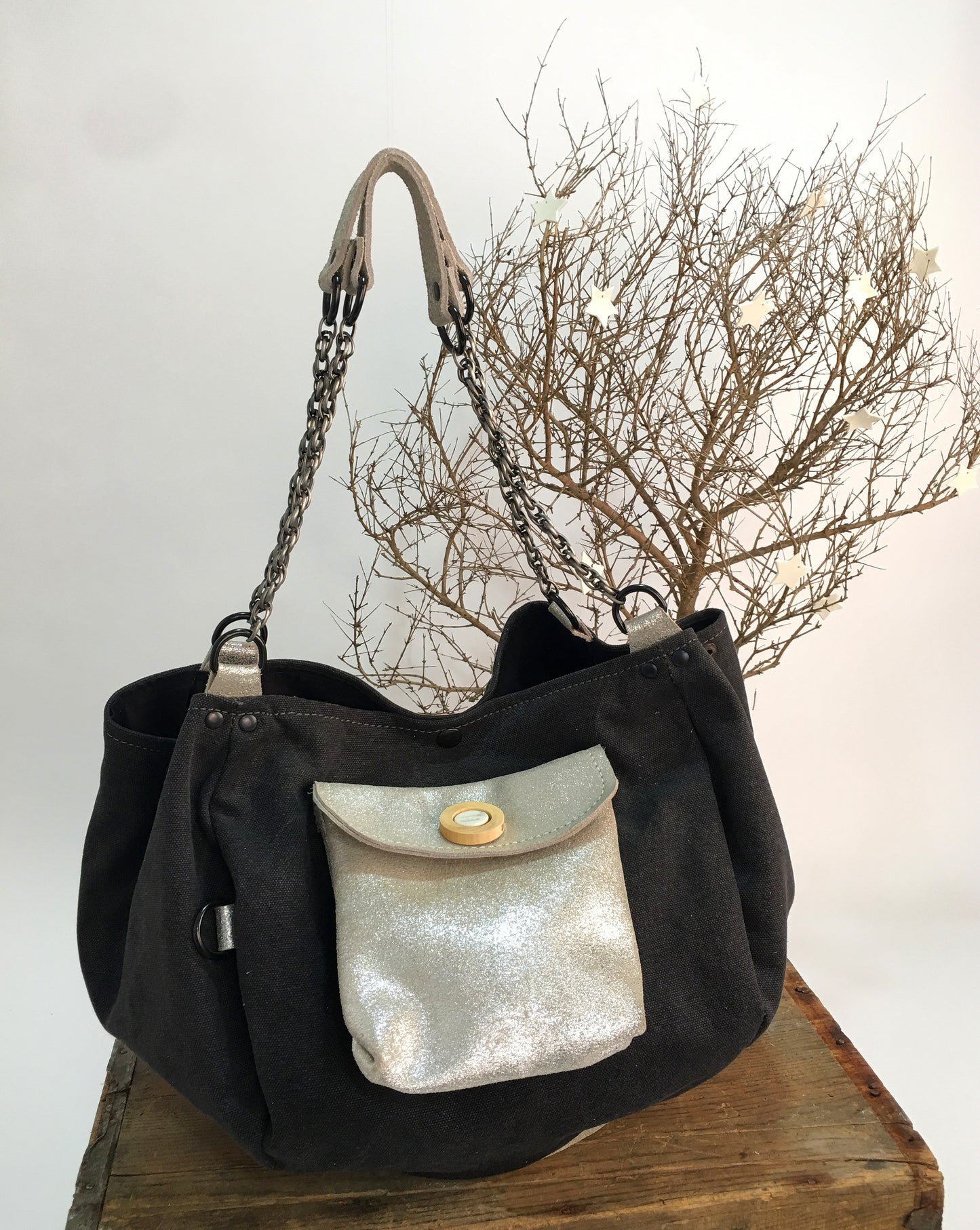 SAC BARCINO PEQUEÑO Black/plata