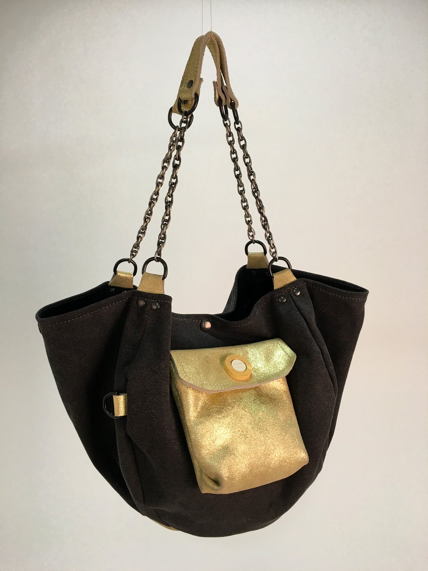 SAC BARCINO PEQUEÑO Black/Oro