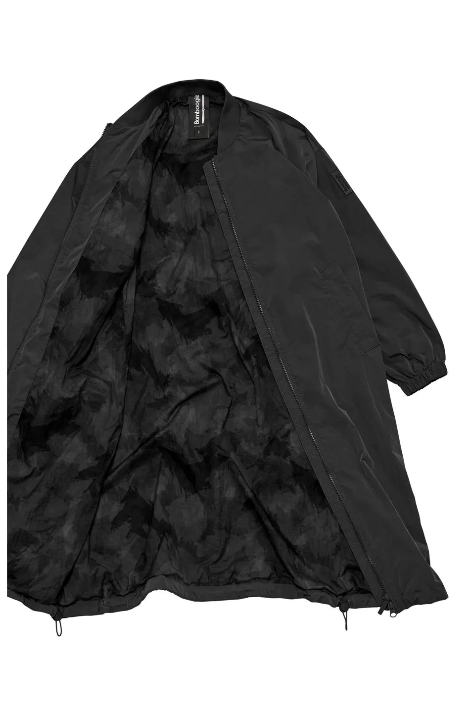 OVERSIZE NYLON BOMBER Black