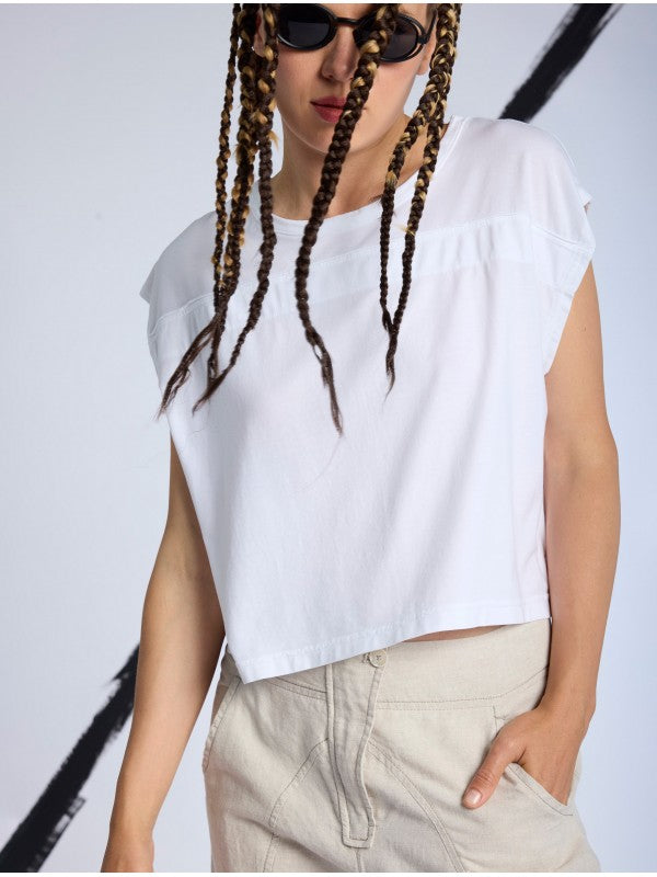 CAMISETA SEMI OVERSIZE blanca