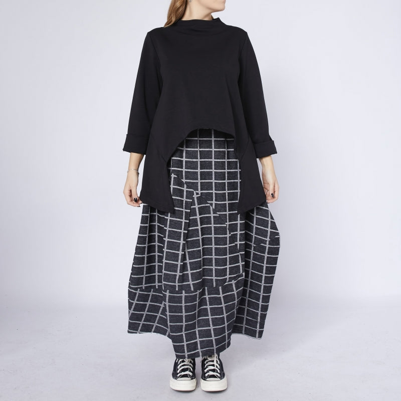 Falda Cuadro gris