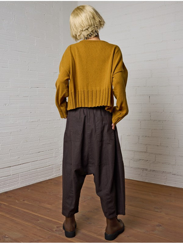 PANTALÓN DE TIRO LARGO Marrón