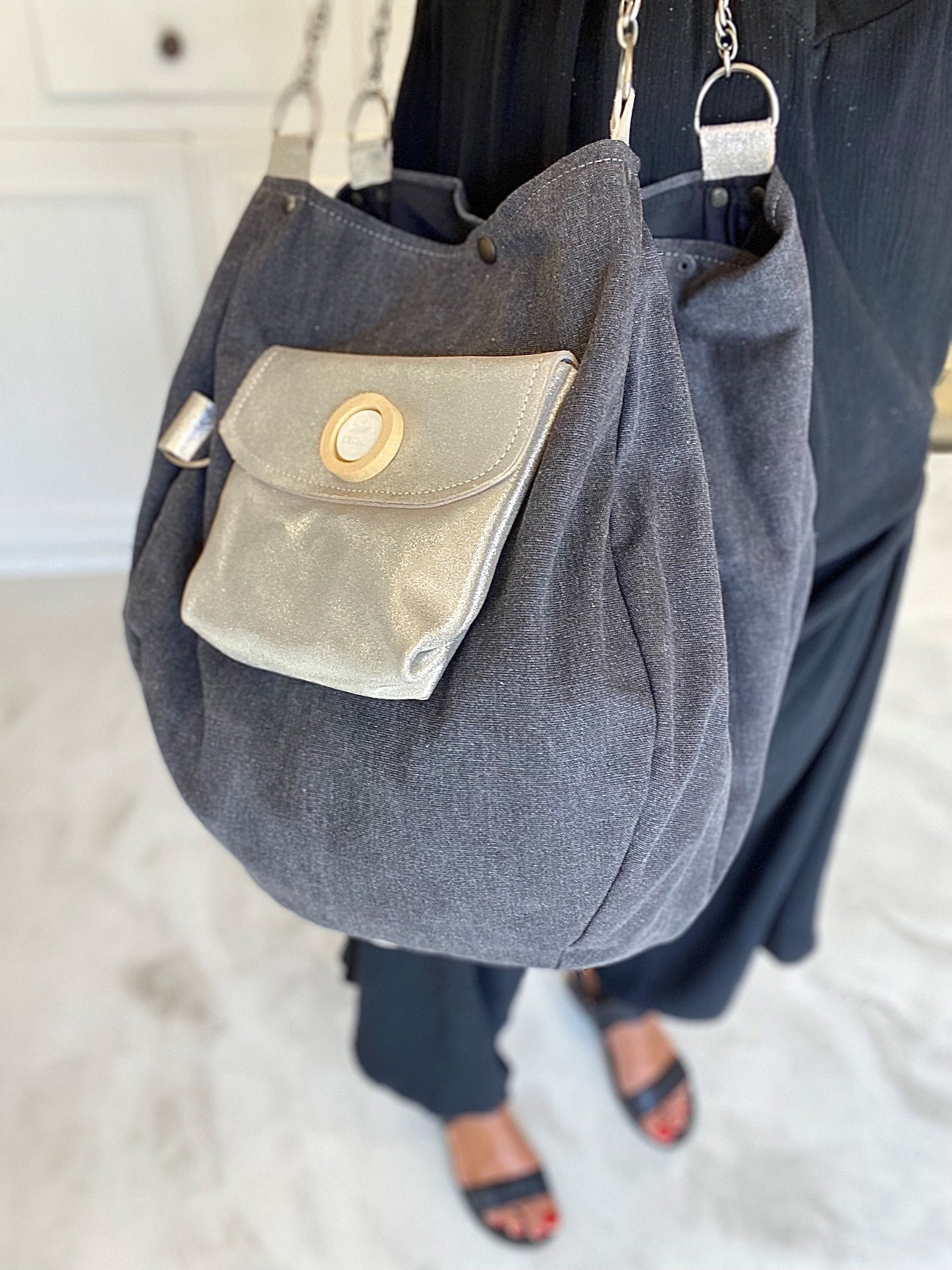 SAC BARCINO GRANDE Black/Plata