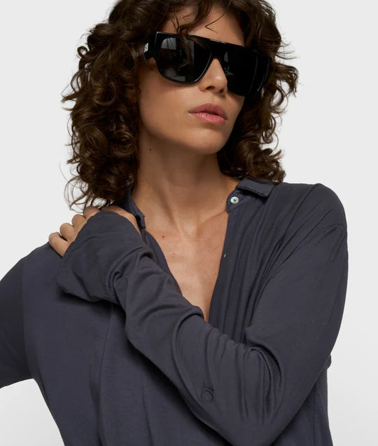 BLUSA cruzada steel blue