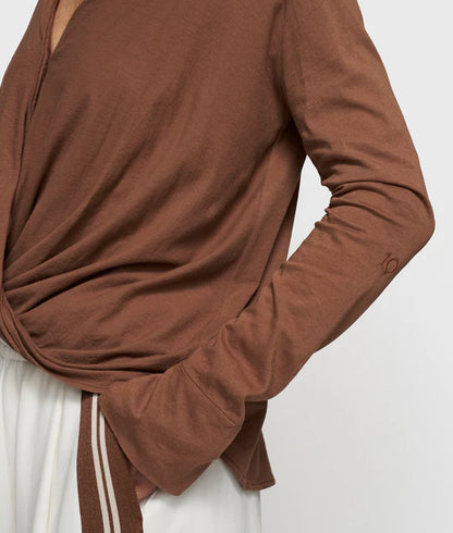 BLUSA cruzada truffle