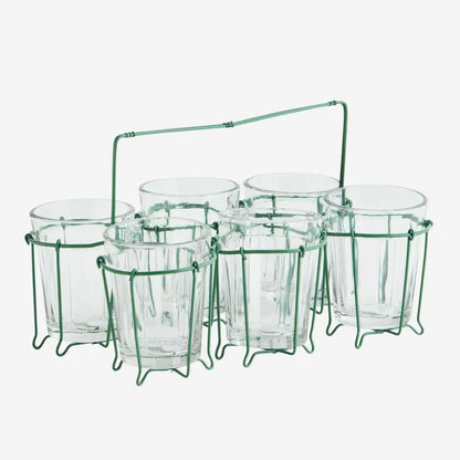 Iron rack w/ drinking glass