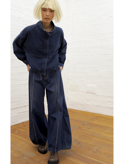 PANTALÓN WIDE LEG Azul