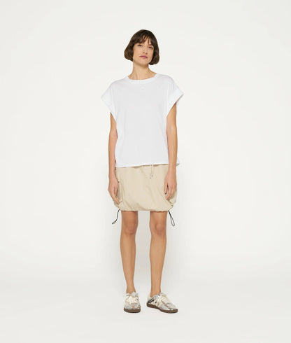 CAMISETA DE PUNTO ANCHA blanca