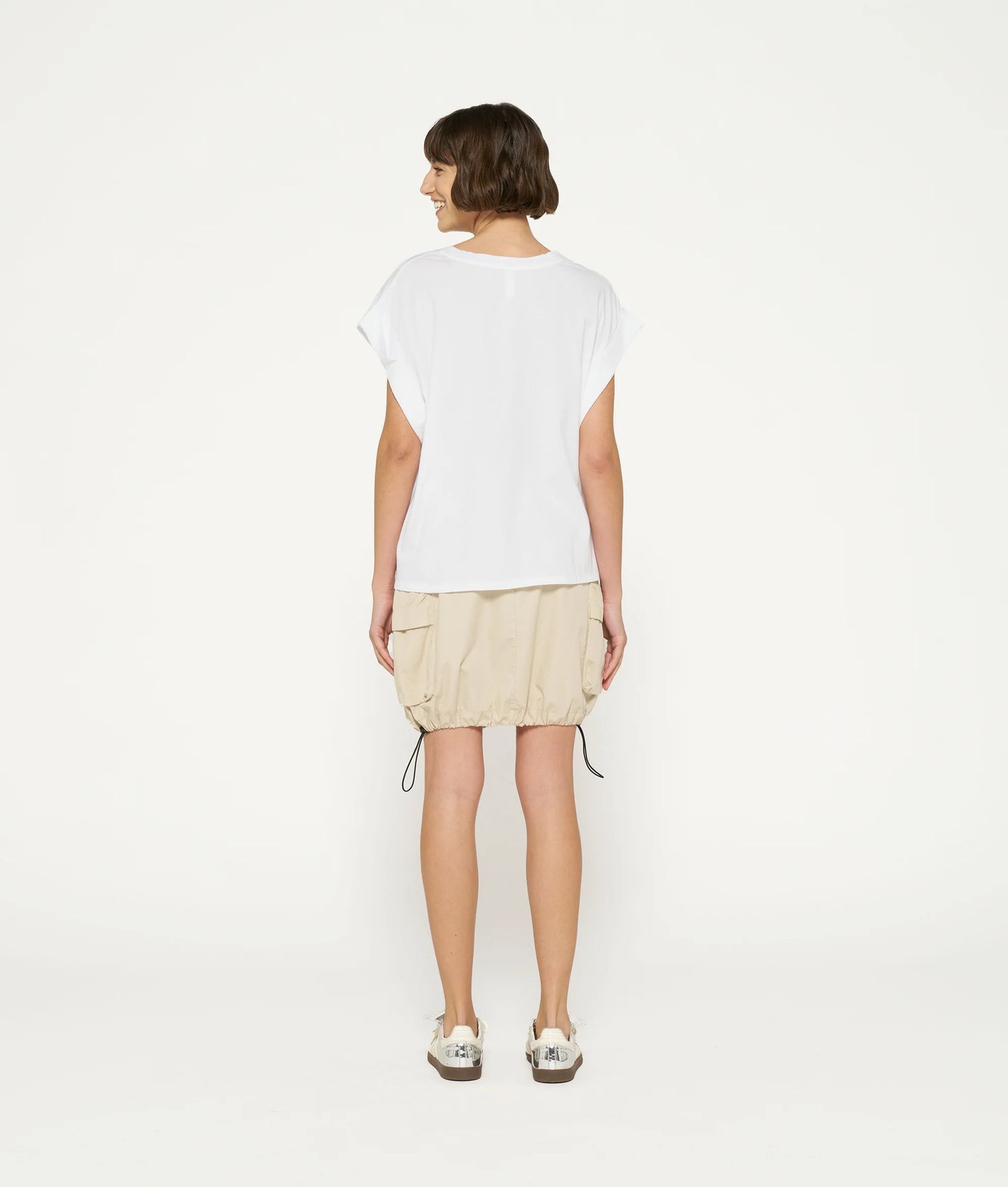 CAMISETA DE PUNTO ANCHA blanca