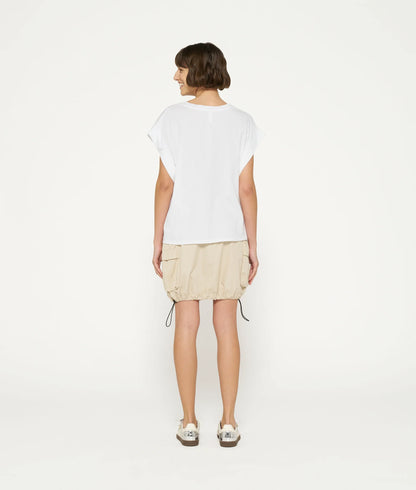 CAMISETA DE PUNTO ANCHA blanca