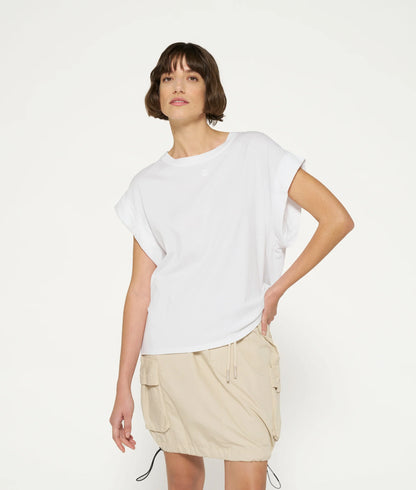 CAMISETA DE PUNTO ANCHA blanca