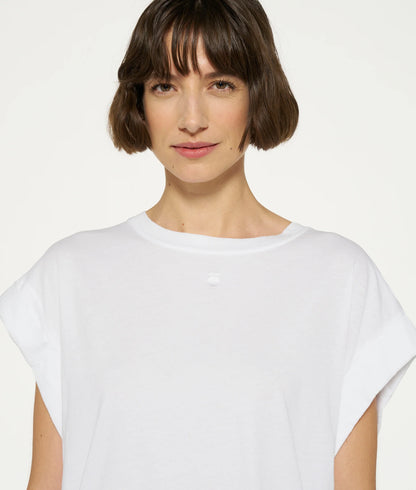 CAMISETA DE PUNTO ANCHA blanca
