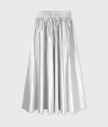 FALDA PLISADA EFECTO CUERO