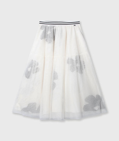 FALDA DE TUL com flores