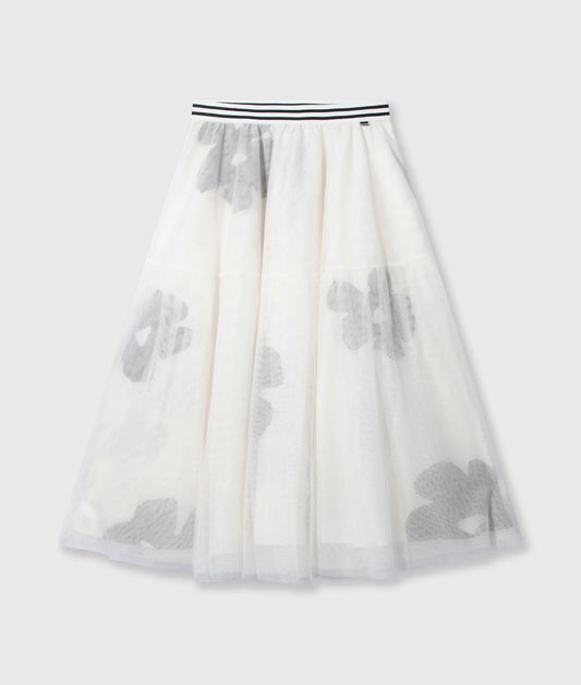 FALDA DE TUL com flores