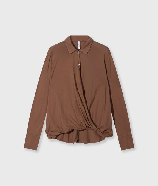 BLUSA cruzada truffle