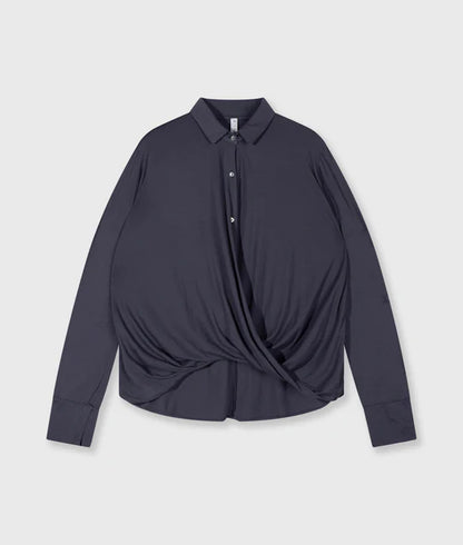 BLUSA cruzada steel blue