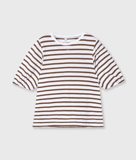 CAMISETA da rayas-Marrón