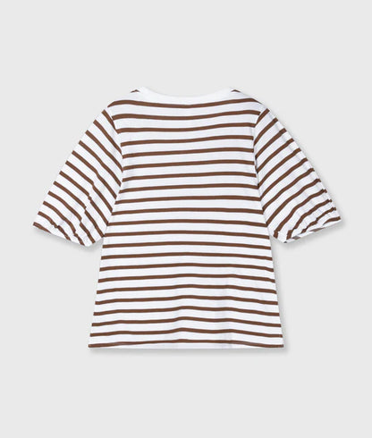 CAMISETA da rayas-Marrón
