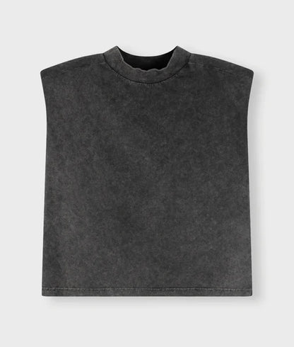 CAMISETA DE HOMBRO ACOLCHADA LAVADA
