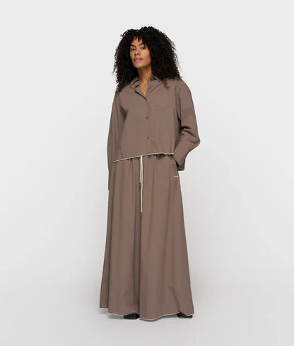 PANTALONES anchos de popelina