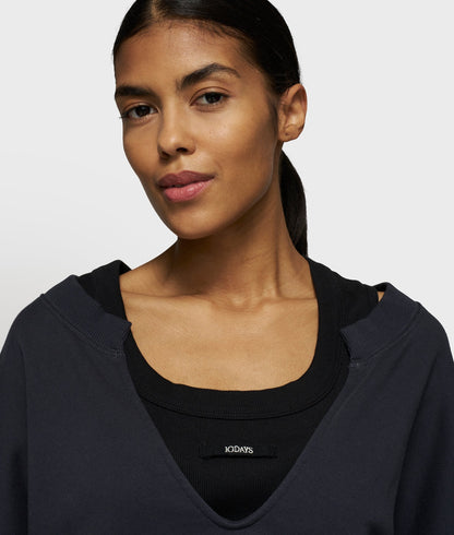 SUÉTER DOBLE cuello de pico