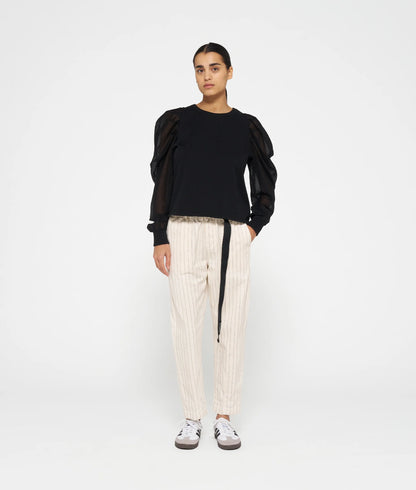 PANTALONES CON CINTURON a rayas