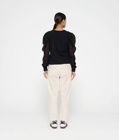 PANTALONES CON CINTURON a rayas