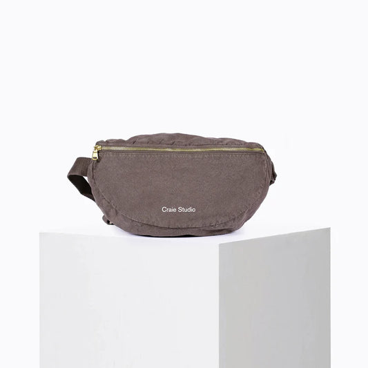 Riñonera de algodón taupe