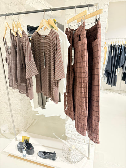 Pantalón Cuadros Vino