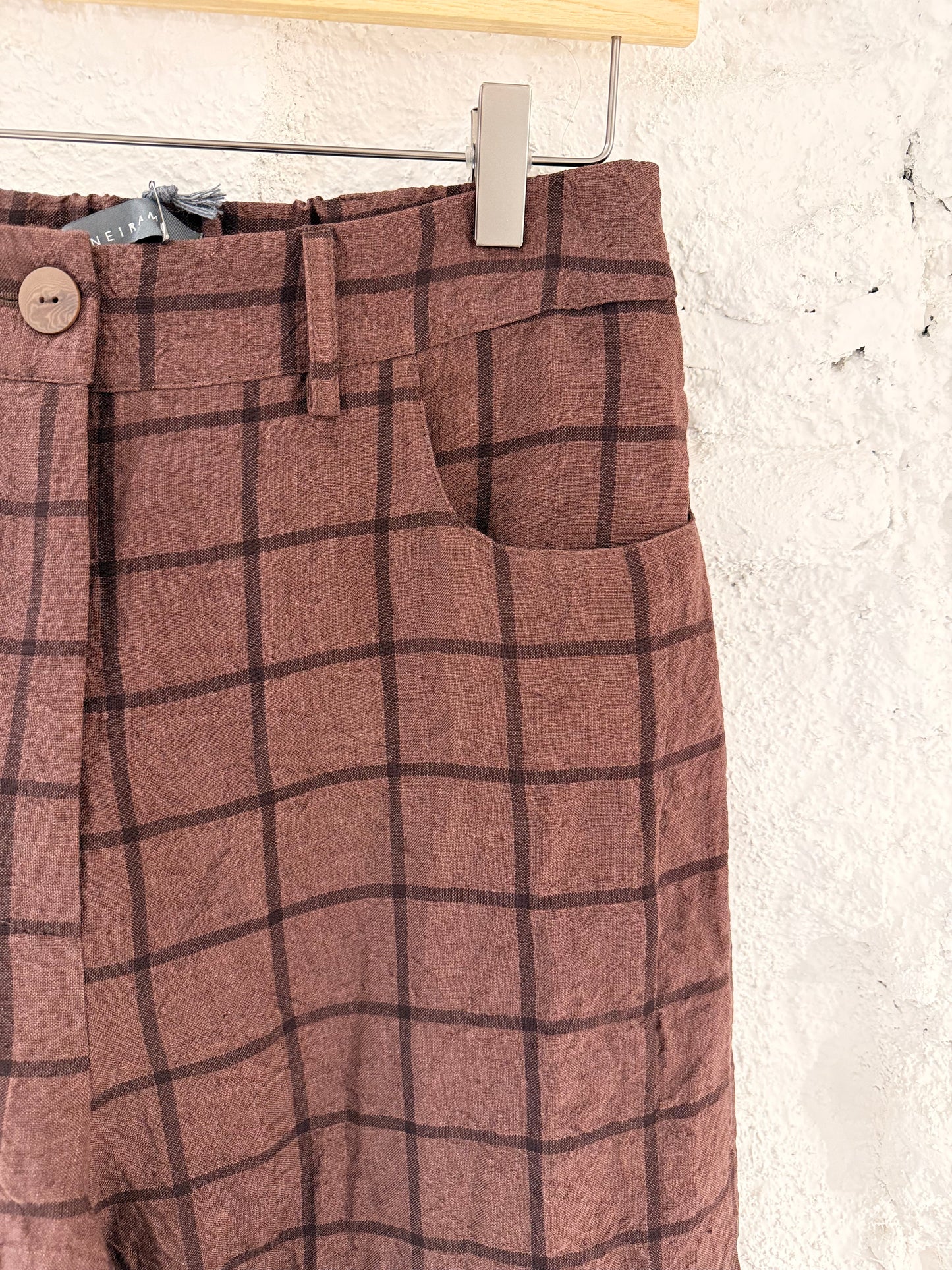 Pantalón Cuadros Vino