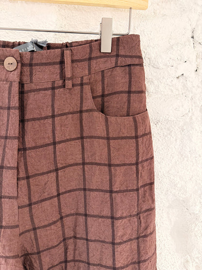 Pantalón Cuadros Vino