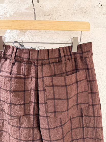 Pantalón Cuadros Vino