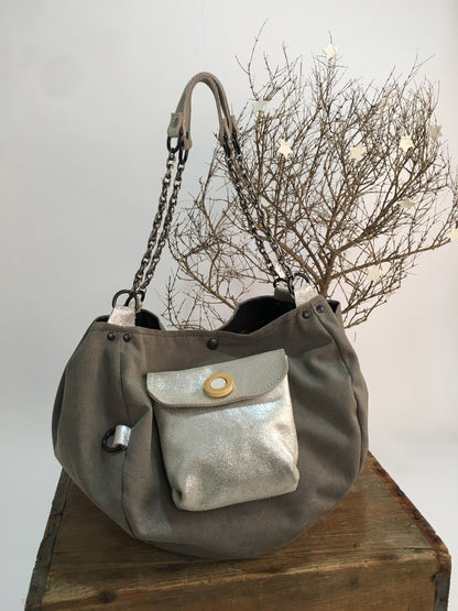 SAC BARCINO PEQUEÑO Taupe/Plata