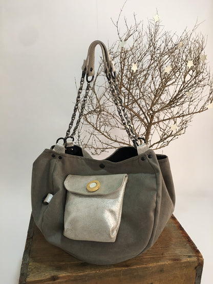 SAC BARCINO PEQUEÑO Taupe/Plata