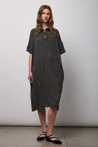 Vestido camisero gris