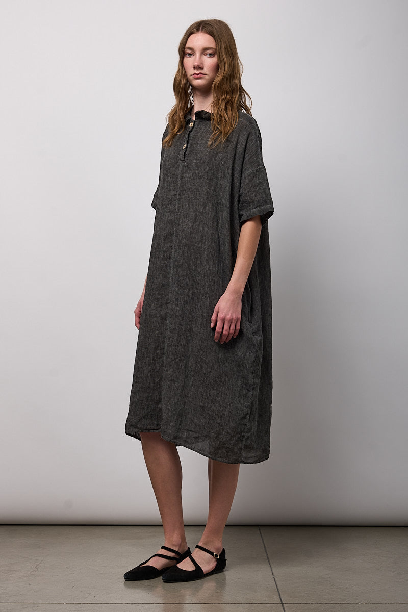 Vestido camisero gris