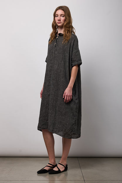 Vestido camisero gris
