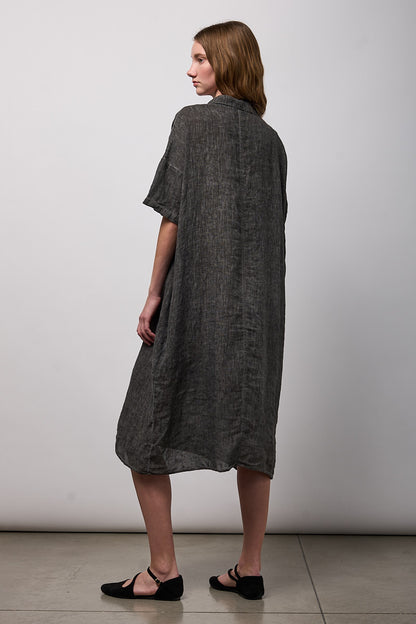 Vestido camisero gris