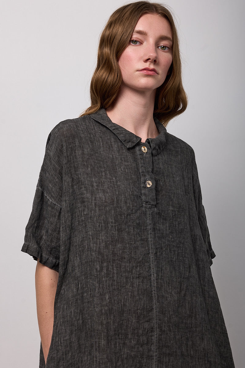 Vestido camisero gris