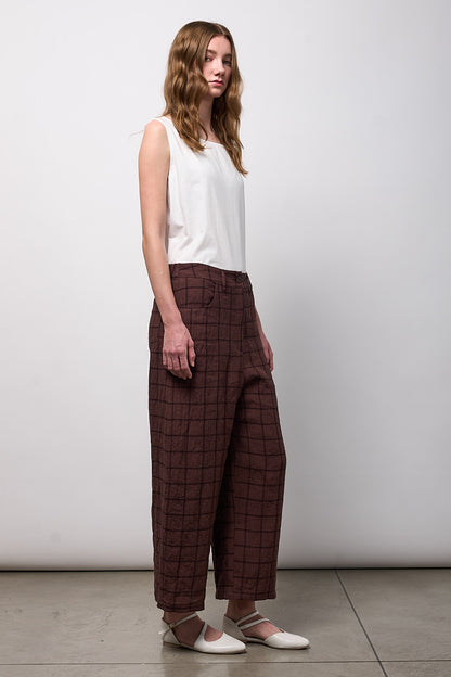 Pantalón Cuadros Vino