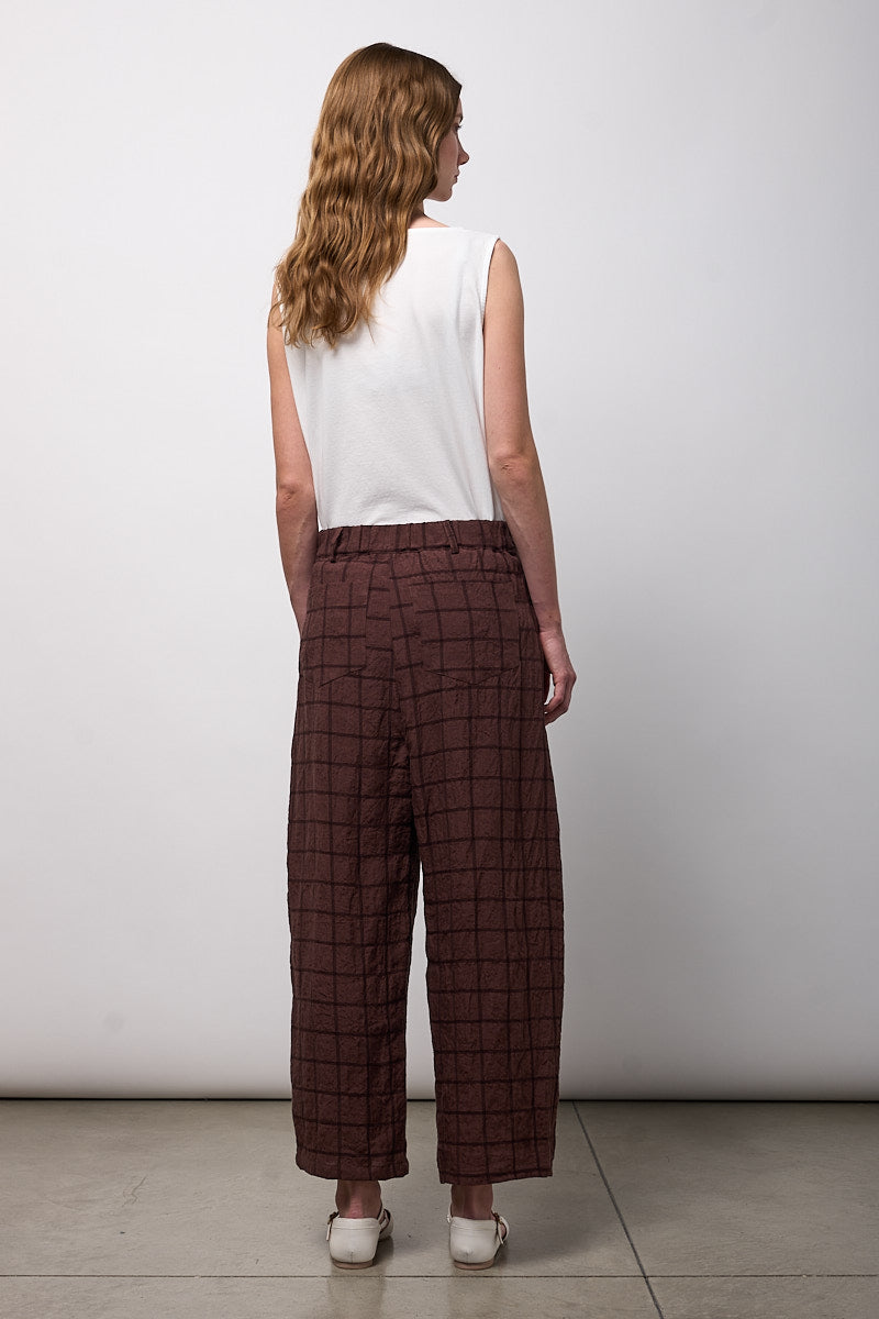 Pantalón Cuadros Vino