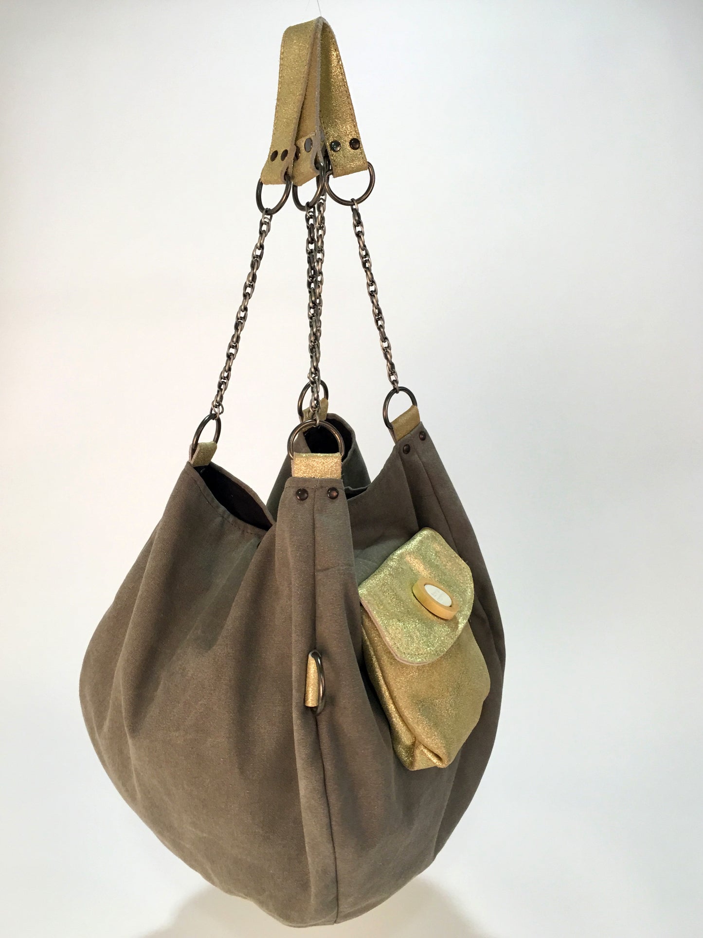 SAC BARCINO GRANDE Taupe/Oro