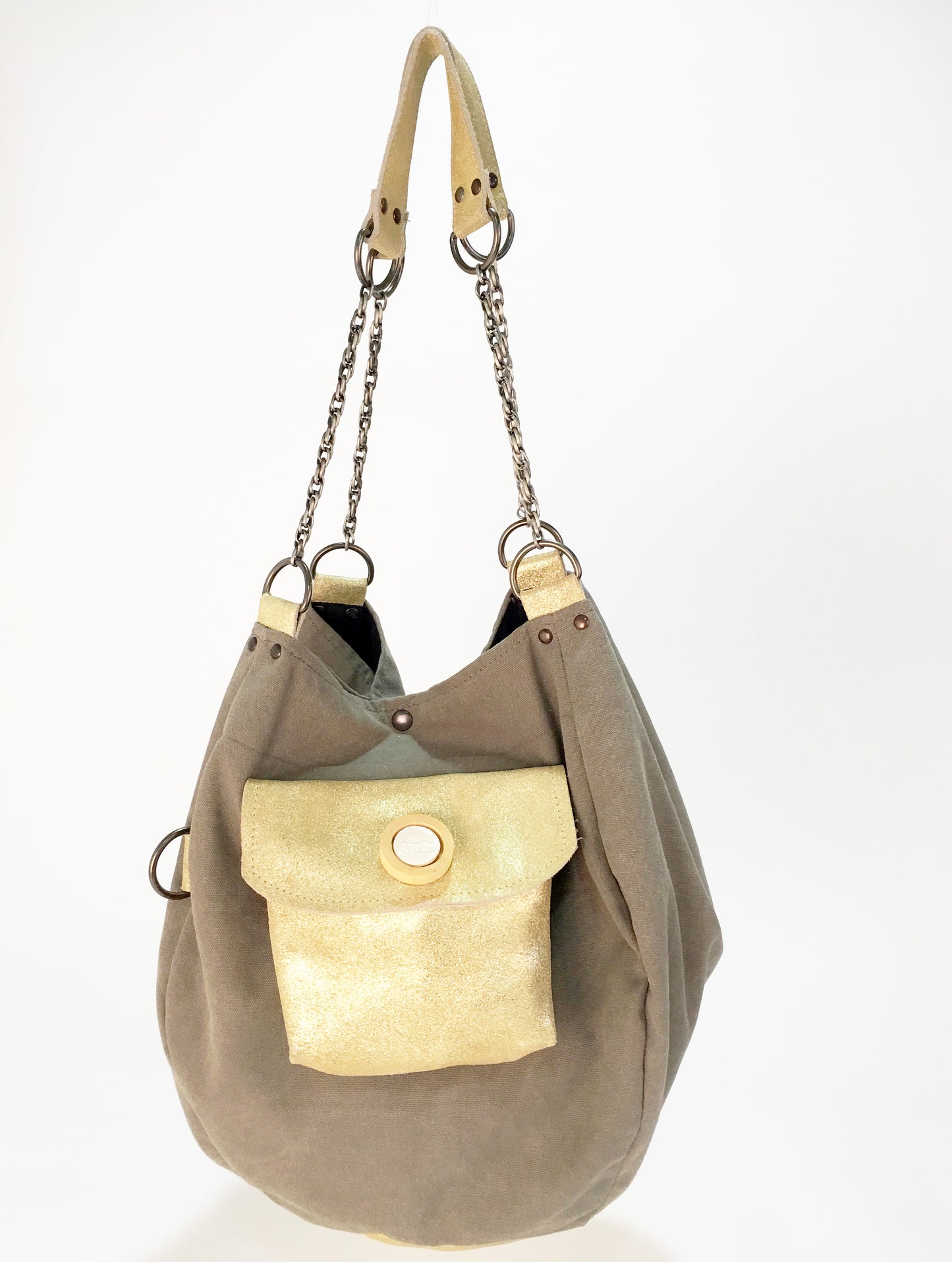 SAC BARCINO GRANDE Taupe/Oro